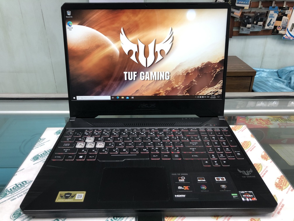 ขาย Asus TUF Gaming FX505DT AMD Ryzen 7 3750H/NVIDIA GeForce GTX 1650 4GB/RAM8GB/SSD512GB 15.6FHD Keyboardมีไฟ สภาพสวย92% ประกันหมด 6 กันยายน 2565