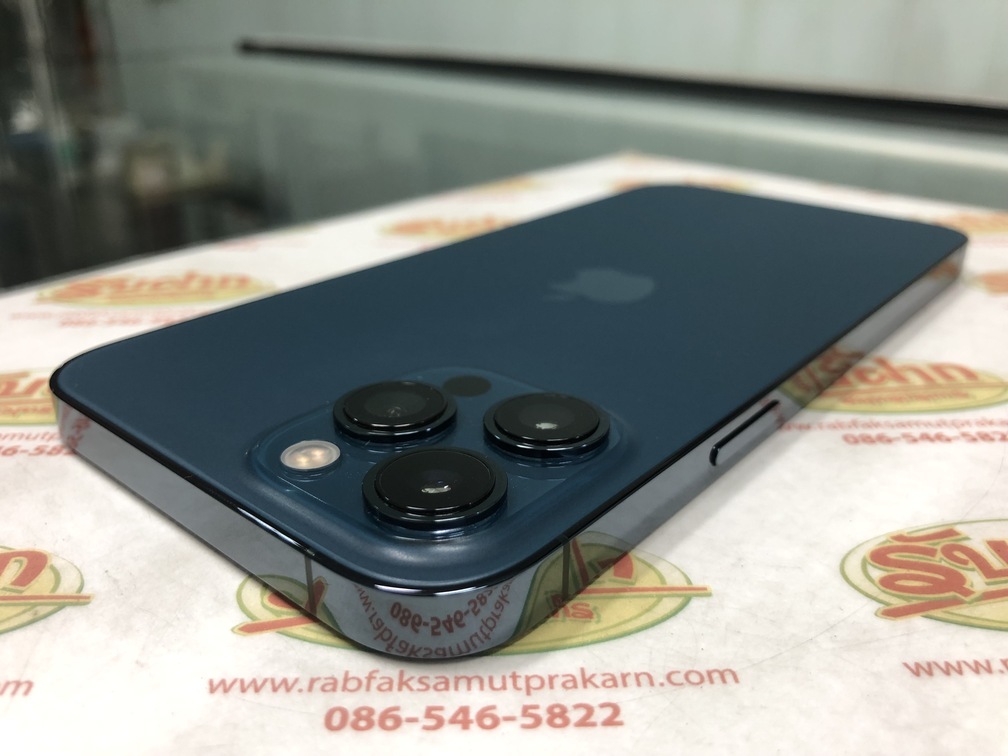 ขาย iPhone 12 Pro Max 256GB จอใหญ่6.7นิ้ว กล้องหลัง3ตัว สภาพใหม่99% การันตีความใหม่ สุขภาพแบต100% สีPacific Blue ศูนย์ไทย ไม่ติดiCloud ประกัน 7 ตุลาคม 2565