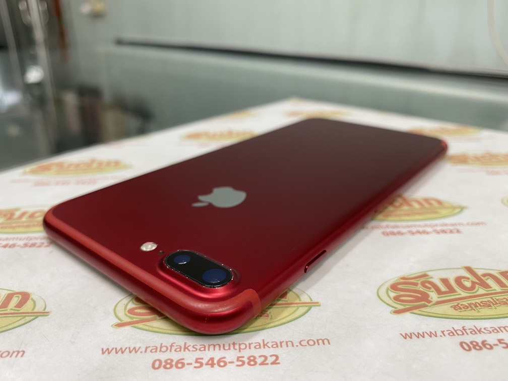 ขายถูก iPhone 7 Plus (จอใหญ่) 128GB(ความจำเยอะ) สภาพ85%(ขอบจอสีออกชมพู+จอมีรอยขนแมวตามรูป) สุขภาพแบต100%(เปลี่ยนเบตมาใหม่) สีแดง ศูนย์ไทย อุปกรณ์ไม่มีนะครับ