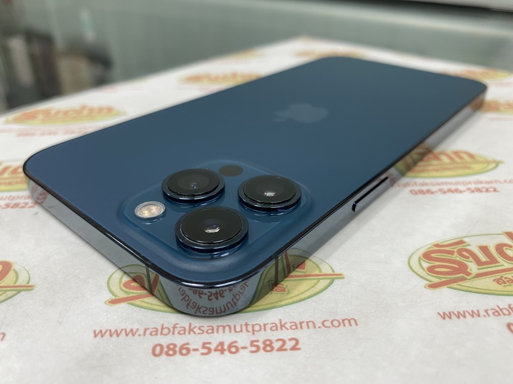 ขายถูก iPhone 12 Pro Max (เป็นตัวโปร กล้องหลัง3ตัว จอใหญ่สุด) 128GB สุขภาพแบต88% สภาพสวย92% สีPacific Blue ศูนย์ไทย อุปกรณ์ไม่มีนะครับ ไม่ติดiCloud