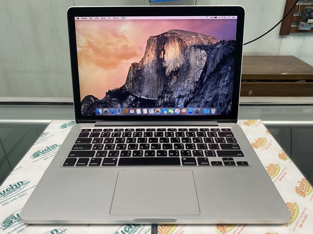 ขายถูก Macbook ตัวPro รุ่น MacBook Pro Retina 13นิ้ว 2015 i5 2.7GHz RAM8GB SSD256GB จอ13.3inch Cycle Count 344 สภาพ87% มีรอยบุบ1มุมเล็กๆ สีSilver ศูนย์ไทย