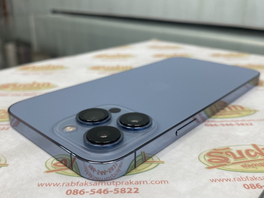 ขายถูกๆ iPhone 13 Pro Max (เป็นตัวโปร กล้องหลัง3ตัว จอใหญ่สุด) 128GB 6.7นิ้ว สภาพสวย93% สุขภาพแบต98% สีSierra Blue ศูนย์ไทย อุปกรณ์ไม่มีนะครับ ไม่ติดiCloud