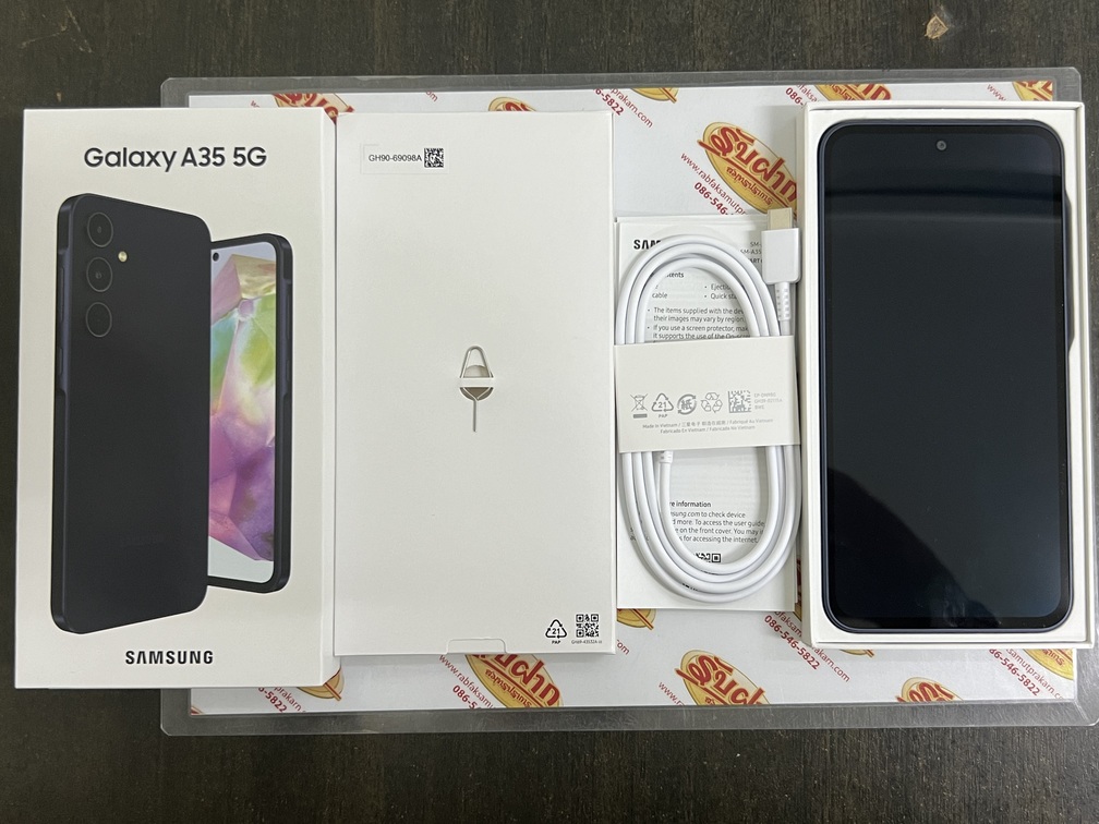 ขายถูก Samsung A35 5G Ram8GB Rom128GB จอ6.6นิ้ว มือ2สภาพมือ1 การันตีความใหม่ สีน้ำเงิน อุปกรณ์ครบกล่อง ไม่ติดสัญญารายเดือน ประกันยาวๆหมดเดือน ตุลาคม 2568