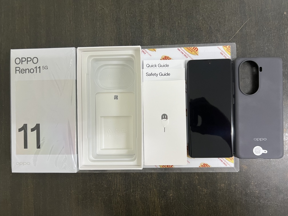 ขายถูก OPPO Reno 11 5G RAM12GB ROM256GB 6.7นิ้ว สีเทา ร็อคเกรย์ มือ2สภาพมือ1 อุปกรณ์มี ตัวเครื่อง+เข็ม+คู่มือ+เคส+กล่อง ไม่ติดสัญญา ประกันหมด 30 มกราคม 2568