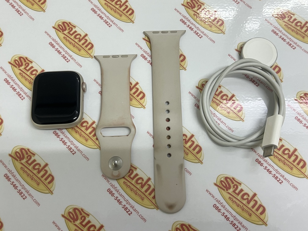 ขายถูก Apple Watch Series 8 GPS 45มม สีStarlight สภาพสวย89% สุขภาพแบต99% ศูนย์ไทย อุปกรณ์มี ตัวเรือน+สายนาฬิกา+สายชาร์จนาฬิกา ไม่ติดiCloud ประกันหมดแล้ว
